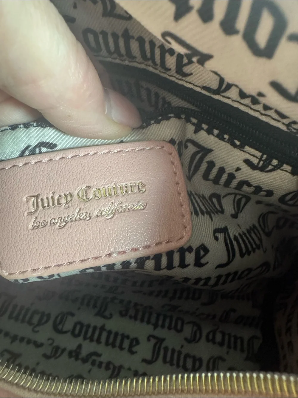Juicy Couture Soft Pink Taffy Faux Fur Satchel with Heart Tag